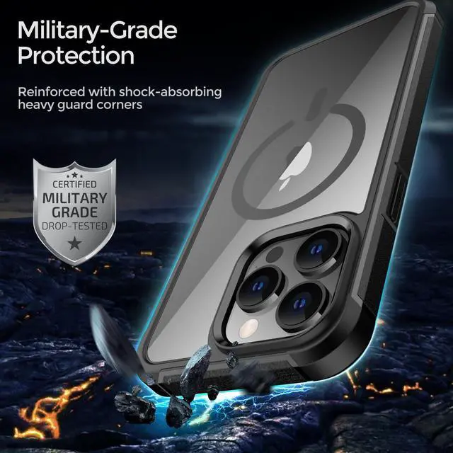 Alt view image 3 of 7 - Magnetic New Designed for iPhone 15 Pro Max Case [Compatible with Magsafe] [Clear Back] Shockproof Protective Phone Case for iPhone 15 Pro Max 6.7 Inch (Black)