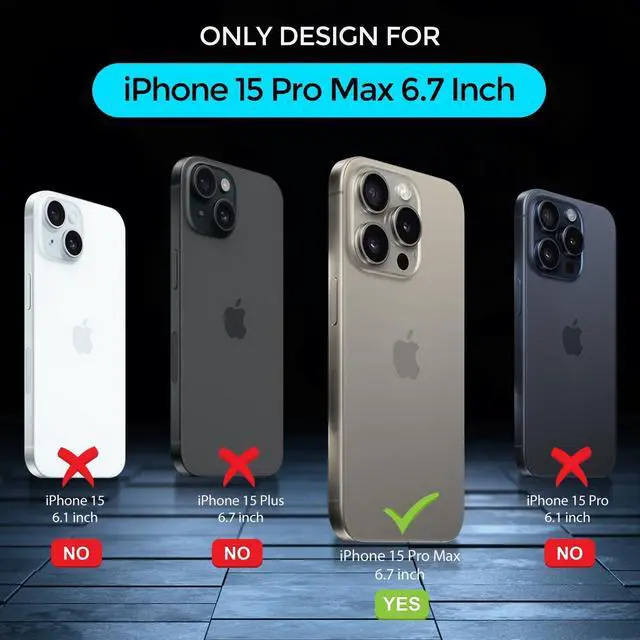 Alt view image 6 of 7 - Magnetic New Designed for iPhone 15 Pro Max Case [Compatible with Magsafe] [Clear Back] Shockproof Protective Phone Case for iPhone 15 Pro Max 6.7 Inch (Black)