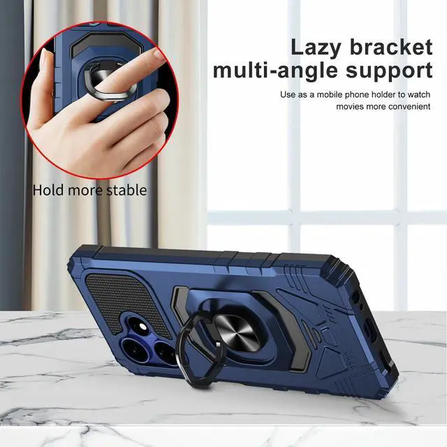 Alt view image 6 of 7 - for Boost Mobile Celero 5G+ Plus 2024 (3rd Version) Case with Tempered Glass Screen Protector,Military Grade Heavy Duty Shockproof Protective Cover,with Ring Kickstand Full-Body Protective