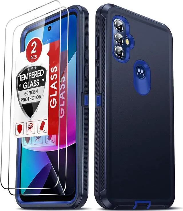 Main image of LeYi for Moto G Play 2023 Phone Case: Motorola G Power 2022 Cell Phone Case with Screen Protector (2PCS), Military Grade Shockproof Cover Funda para GPlay 2023 XT2271DL/ GPower 2022 XT2165DL, Blue