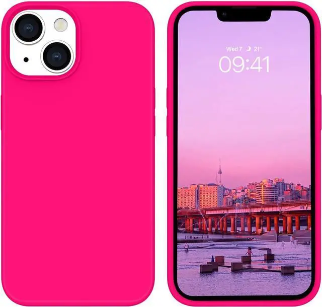 Main image of BENTOBEN iPhone 14 Plus Case, Slim Fit Liquid Silicone Soft Rubber Anti-Scratch Shockproof Phone Cover with Microfiber Lining, Hot Pink