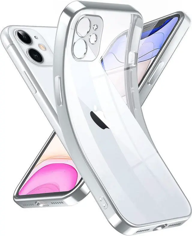 Main image of Supdeal Crystal Clear Case for iPhone 11, [Not Yellowing] [Camera Protection] [Military Grade Drop Tested] Transparent Shockproof Protective Phone Case Soft Silicone Slim Cover, 6.1 inch, Silver