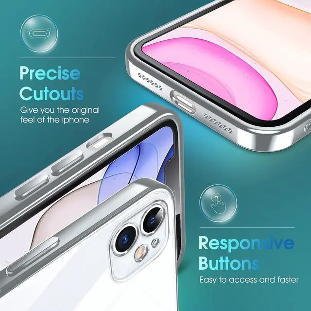 Alt view image 4 of 7 - Supdeal Crystal Clear Case for iPhone 11, [Not Yellowing] [Camera Protection] [Military Grade Drop Tested] Transparent Shockproof Protective Phone Case Soft Silicone Slim Cover, 6.1 inch, Silver