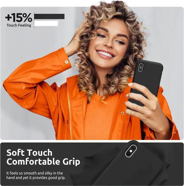 Alt view image 6 of 7 - SURPHY Case for iPhone Xs Case and for iPhone X Case with Microfiber Lining, Thickened Liquid Silicone Phone Case for iPhone X XS 5.8 inches, Black