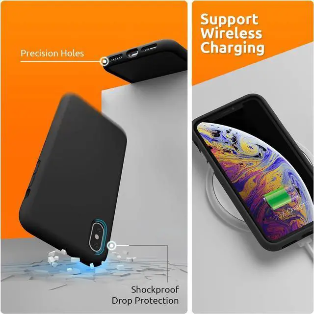 Alt view image 7 of 7 - SURPHY Case for iPhone Xs Case and for iPhone X Case with Microfiber Lining, Thickened Liquid Silicone Phone Case for iPhone X XS 5.8 inches, Black