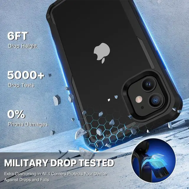 Alt view image 5 of 7 - CENHUFO Privacy for iPhone 11 Case, Full Body Phone Case with Built-in 9H Tempered Glass Privacy Screen Protector and Camera Lens Protector, Anti Peep Spy Shockproof Bumper Clear Cover - Black