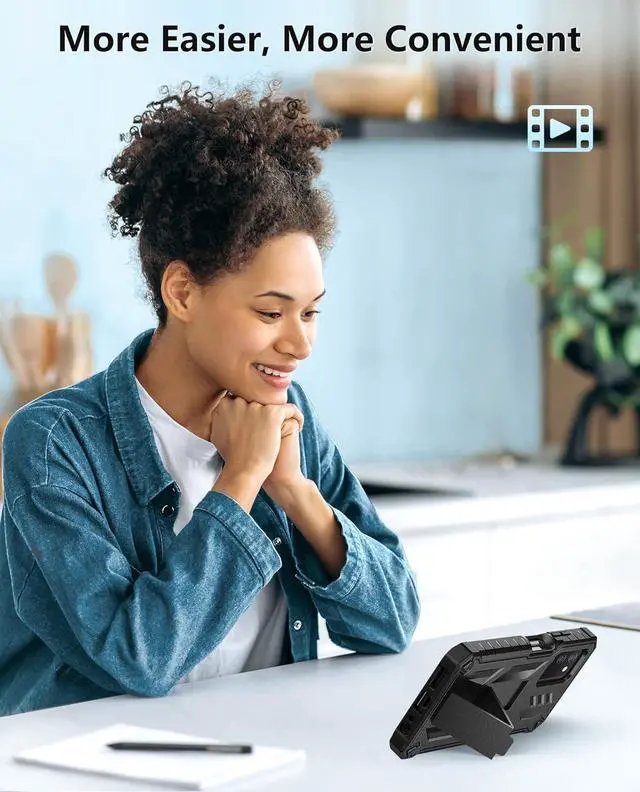 Alt view image 7 of 7 - SOiOS for Samsung Galaxy A03s Case: Military Grade Drop Proof Protection Cell Phone Holster Cover | Heavy Duty Protective Rugged Cases with Kickstand | Durable Matte Textured Shockproof TPU Protector