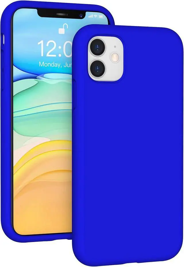 Main image of K TOMOTO Liquid Silicone Case Compatible with iPhone 11 (6.1"), Full Body Protection Gel Rubber Cover with Soft Microfiber Lining, Scratch Resistant Shockproof Protective Phone Case, Klein Blue