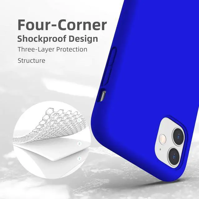 Alt view image 5 of 7 - K TOMOTO Liquid Silicone Case Compatible with iPhone 11 (6.1"), Full Body Protection Gel Rubber Cover with Soft Microfiber Lining, Scratch Resistant Shockproof Protective Phone Case, Klein Blue
