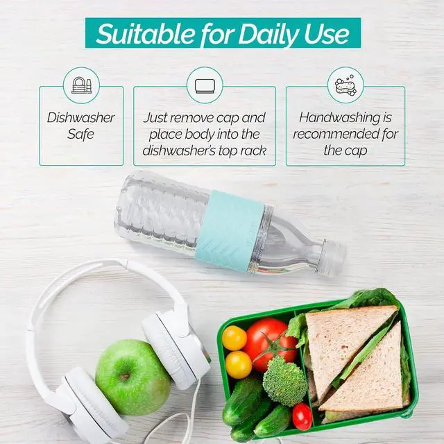 Alt view image 6 of 7 - Copco Hydra Reusable Tritan Water Bottle with Spill Resistant Lid and Non-Slip Sleeve, 16.9-ounce, Robin Egg Blue, 2 Pack