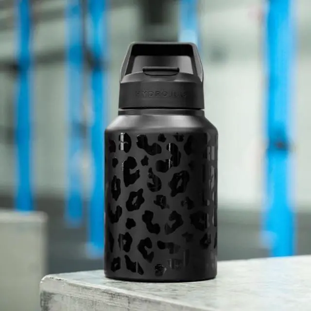Alt view image 5 of 5 - HydroJug Sport - Stainless Steel Tumbler with Straw, Vacuum Insulated, 64oz Leakproof Water Bottle, Ergonomic Design, Reusable, Dishwasher Safe, Rubber Base, Durable for Gym or Outdoors, Black