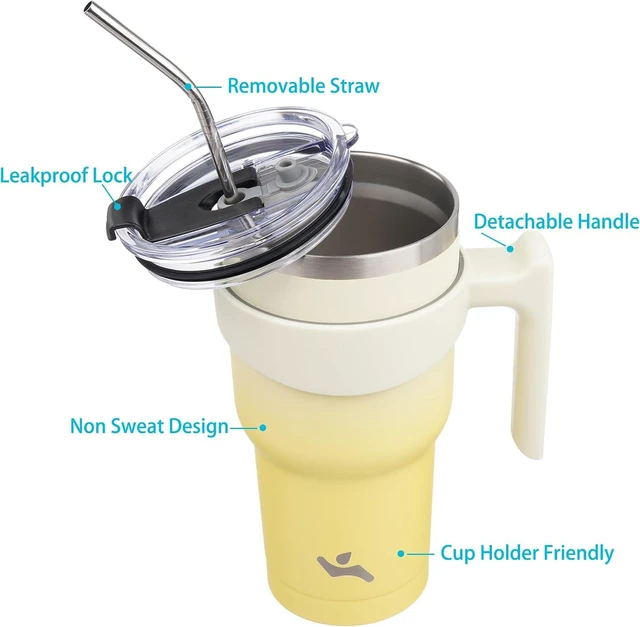 Alt view image 2 of 7 - Konokyo 40 oz Tumbler with Handle and Straw, Insulated Travel Mug