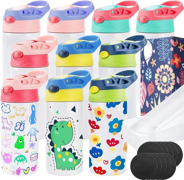 Main image of Joyclub 10 Pack Kids Sublimation Tumbler Water Bottle Blanks Insulated Tumbler Stainless Steel Children Sublimation Cups for DIY Craft Heat Press Print