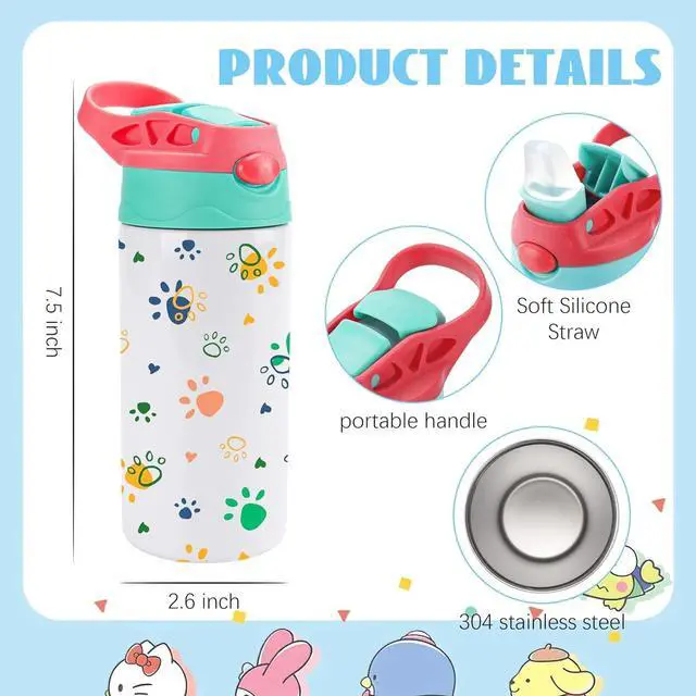 Alt view image 3 of 7 - Joyclub 10 Pack Kids Sublimation Tumbler Water Bottle Blanks Insulated Tumbler Stainless Steel Children Sublimation Cups for DIY Craft Heat Press Print