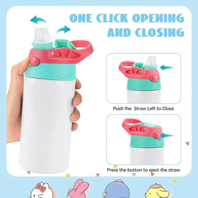Alt view image 5 of 7 - Joyclub 10 Pack Kids Sublimation Tumbler Water Bottle Blanks Insulated Tumbler Stainless Steel Children Sublimation Cups for DIY Craft Heat Press Print