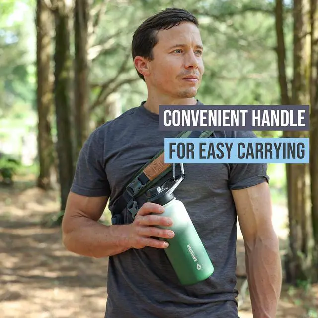 Alt view image 7 of 7 - Embrava Insulated Sports Water Bottle - 32oz - Quick Open Lid for Gym, Workouts and Outdoors - Leak Proof - BPA & BPS Free - Double Walled & Stainless Steel