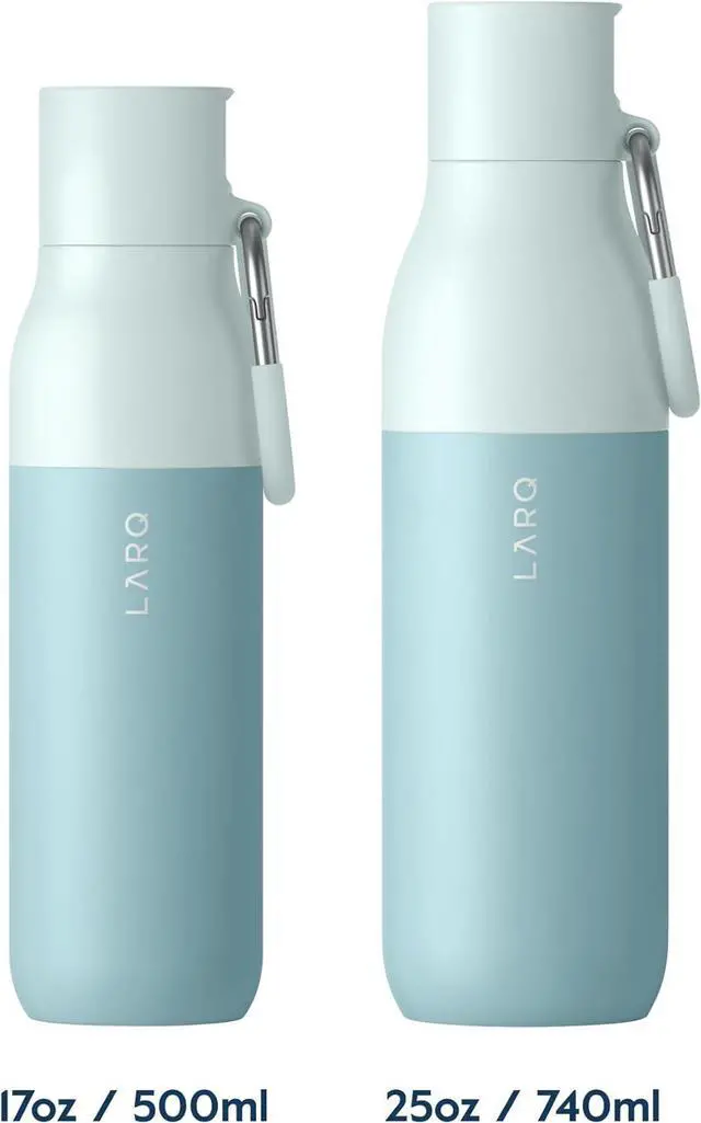Alt view image 2 of 7 - LARQ Bottle Flip Top 17 oz - Insulated Stainless Steel Water Bottle With Straw | Thermos, BPA Free | Reusable Water Bottle for Sports, Gym, and Travel | Keep Drinks Cold for 24 Hours, Seaside Mint