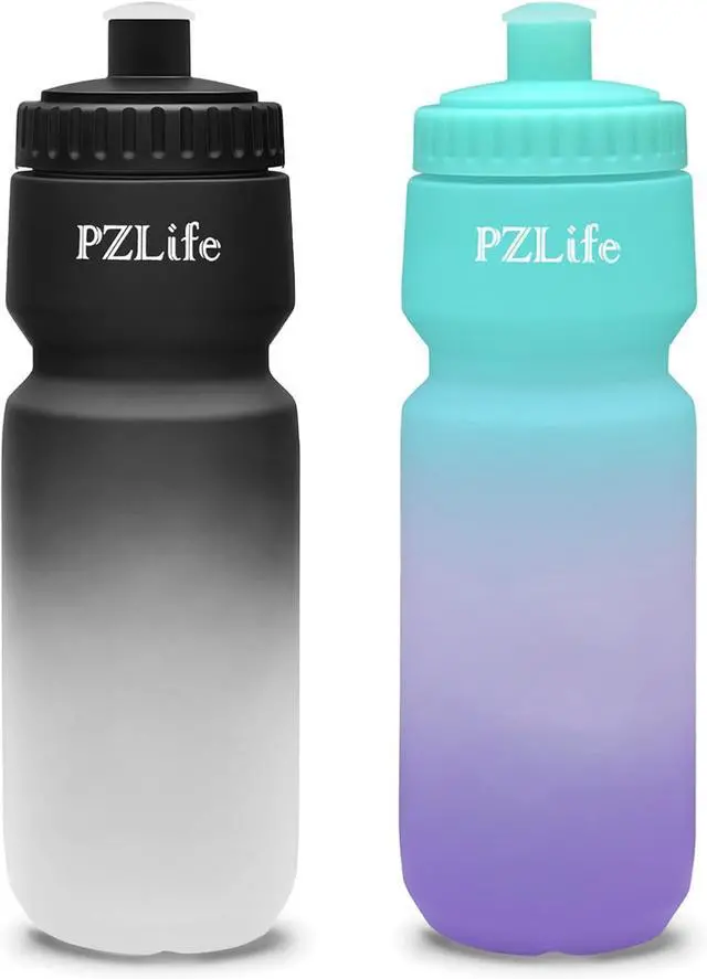 Main image of 24oz Bike Squeeze Water Bottle, BPA Free Cycling Water Bottle,Leakproof, with Capacity Scale w/Pull Top Lid, Reusable Sport Water Bottle, for Bicycle, Gym,Running 2Pack
