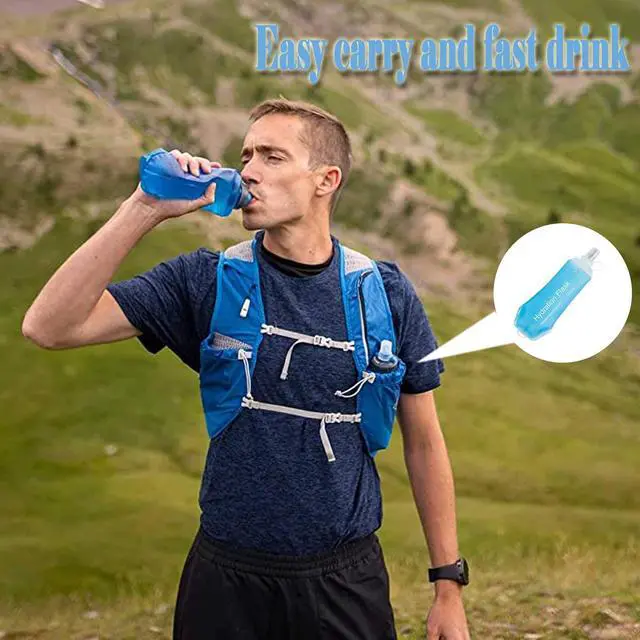Alt view image 6 of 6 - AXEN Soft Flask TPU Foldable Running Hydration Flask, Soft Collapsible Water Bottle for Hydration Pack Cycling Marathon Running Hiking