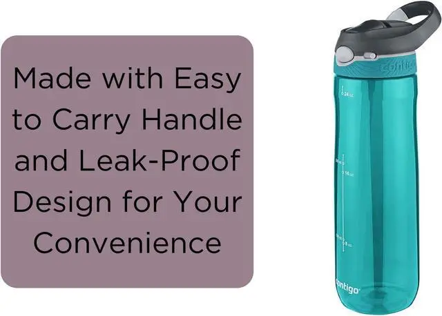 Alt view image 2 of 6 - Contigo AUTOSPOUT Ashland Reusable Water Bottle, 24oz, Scuba