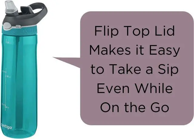 Alt view image 3 of 6 - Contigo AUTOSPOUT Ashland Reusable Water Bottle, 24oz, Scuba