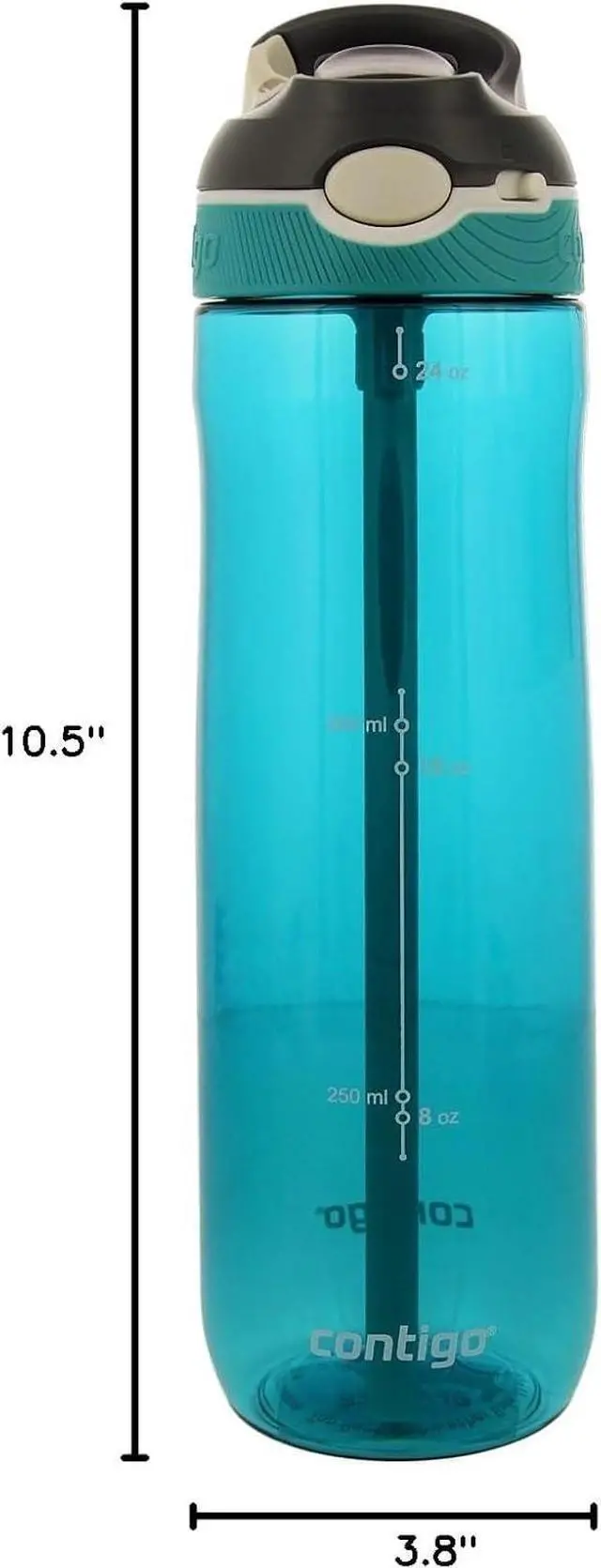 Alt view image 6 of 6 - Contigo AUTOSPOUT Ashland Reusable Water Bottle, 24oz, Scuba