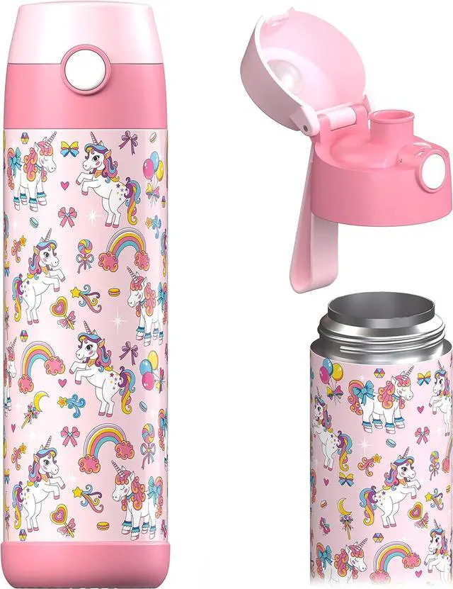 Main image of Jarlson® Mali Children's Water Bottle, Thermal Stainless Steel Water Bottle, BPA-Free, Leak-Proof, Children's Bottle with Chug Lid, Bottle for School, Nursery (Unicorn, 500 ml)