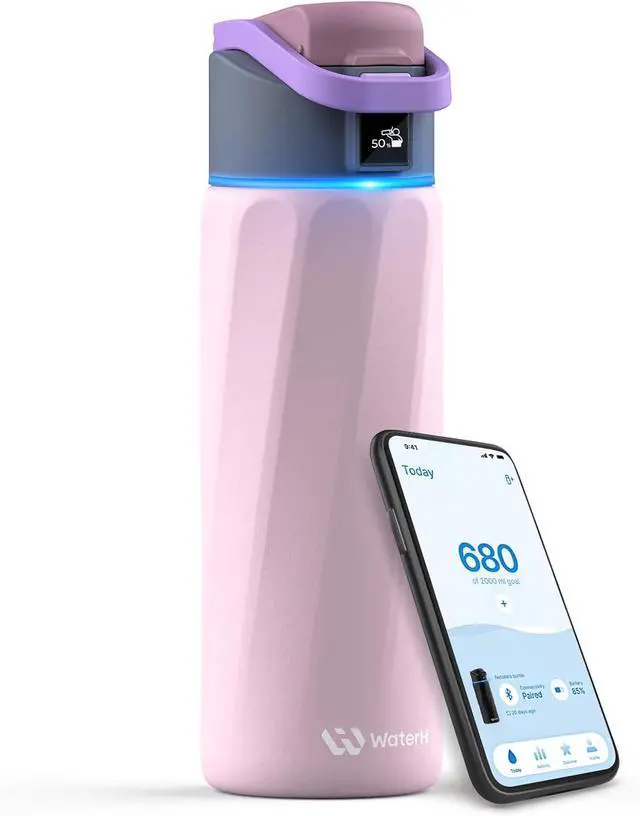 Main image of Boost Smart Water Bottle with Reminder to Drink Water, 24oz BPA-Free Stainless Steel Vacuum Insulated Water Bottle, Wide Mouth Water Tracker Bottle with APP, Ideal for Gift