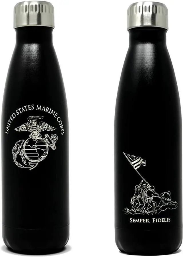 Main image of USMC 17oz Double Wall Vacuum Insulated Stainless Steel Marine Corps Water Bottle - Perfect for PT, Outdoor Sports, Hiking & Cycling - USMC 17oz Water Bottles