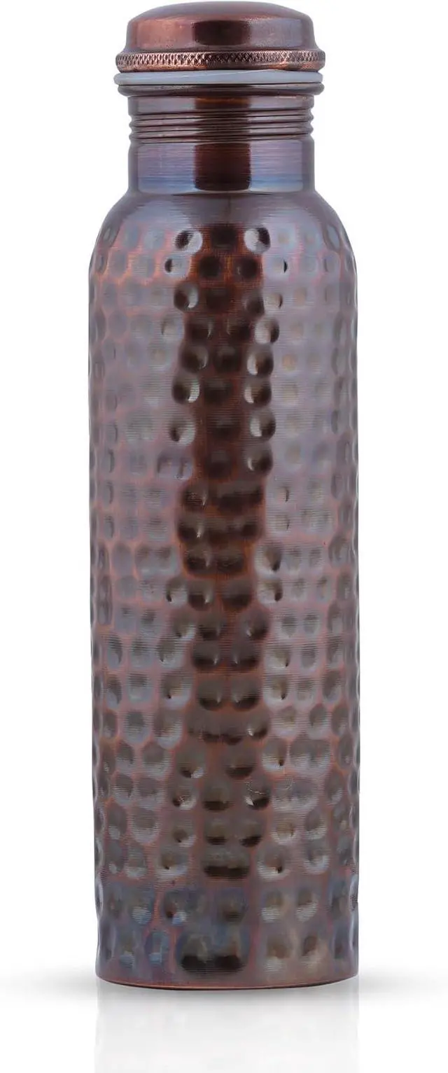 Alt view image 2 of 7 - Craft Trade Pure Copper Bottle with Lid and Carry Bag for Drinking Water BPA Free Leak Proof Boosts Immunity, Supports Digestive & Liver Health, Ayurveda 34oz - 1 Litre Black