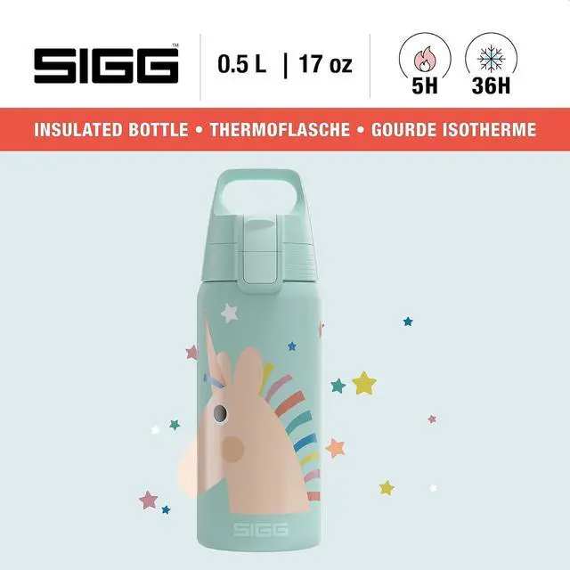 Alt view image 2 of 7 - SIGG - Insulated Kids Bottle - Shield One Therm - For Carbonated Beverages - Dishwasher Safe - Stainless Steel - 17 Oz