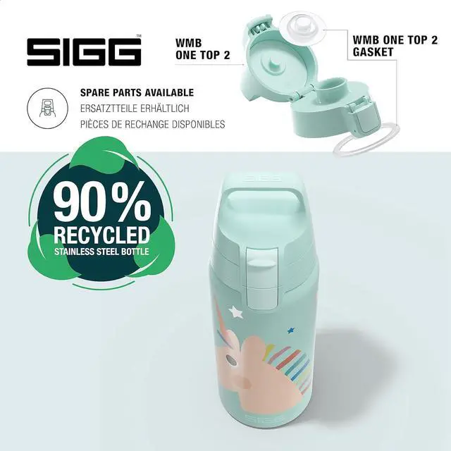 Alt view image 4 of 7 - SIGG - Insulated Kids Bottle - Shield One Therm - For Carbonated Beverages - Dishwasher Safe - Stainless Steel - 17 Oz
