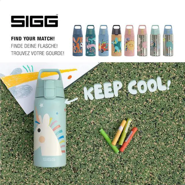 Alt view image 5 of 7 - SIGG - Insulated Kids Bottle - Shield One Therm - For Carbonated Beverages - Dishwasher Safe - Stainless Steel - 17 Oz