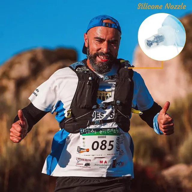 Alt view image 6 of 6 - J.CARP 2Pcs 150ml Soft Flask Running Water Bottles, TPU Foldable Running Hydration Flask for Hydration Pack Cycling Hiking Climbing Outdoors Motorbike