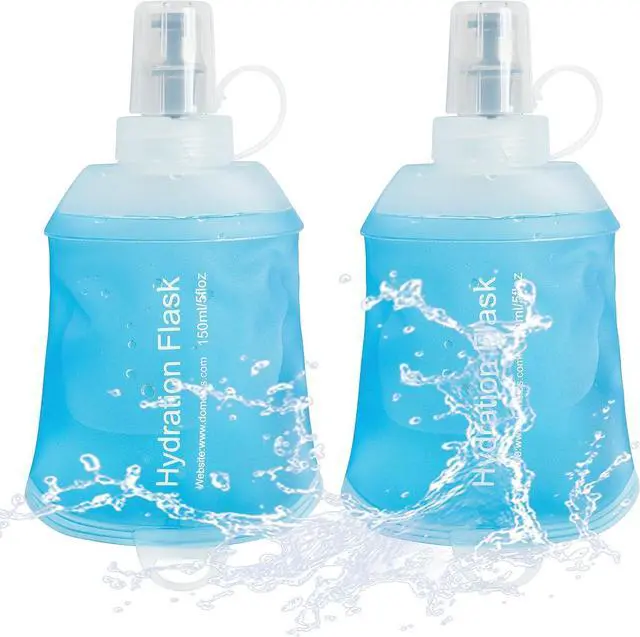 Main image of J.CARP 2Pcs 150ml Soft Flask Running Water Bottles, TPU Foldable Running Hydration Flask for Hydration Pack Cycling Hiking Climbing Outdoors Motorbike