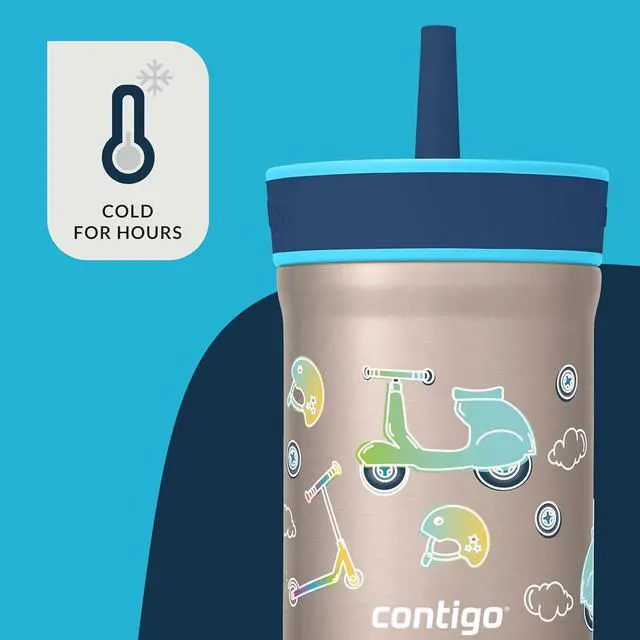 Alt view image 2 of 5 - Contigo Leighton Straw Tumbler, 12 oz, Juniper (Scootin)