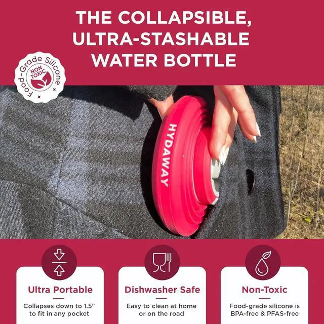 Alt view image 3 of 6 - HYDAWAY 17oz Collapsible Water Bottle - BPA-Free, Leakproof, Lightweight, and Space-Saving - Perfect for Travel, Hiking, and Everyday Hydration