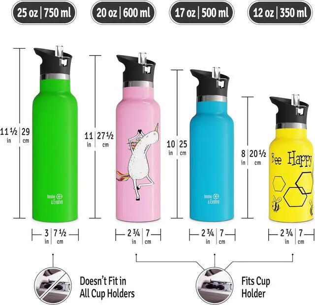 Alt view image 6 of 7 - Kids Water Bottle Easy-Sip Straw Lid Leak-Proof Insulated Stainless Steel Thermos Perfect for School & Pickleball 3 Lids BPA-Free Keeps Drinks Cold for 24 Hours