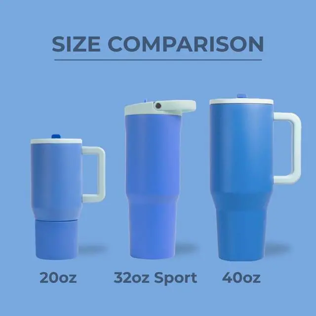 Alt view image 4 of 6 - HydroJug Sport - Stainless Steel Tumbler with Straw, Vacuum Insulated, 32oz Leakproof Water Bottle, Ergonomic Design, Reusable, Dishwasher Safe, Rubber Base, Durable for Gym or Outdoors, Riptide