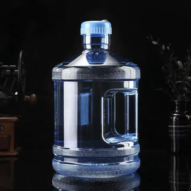 Alt view image 4 of 7 - Hoolerry 2 Pieces Water Bottle 1 Gallon Round Plastic Water Jug with Handle Reusable Leak Proof Bottle for Gym Sports Office Daily Cold Liquids Drinking Use, Blue