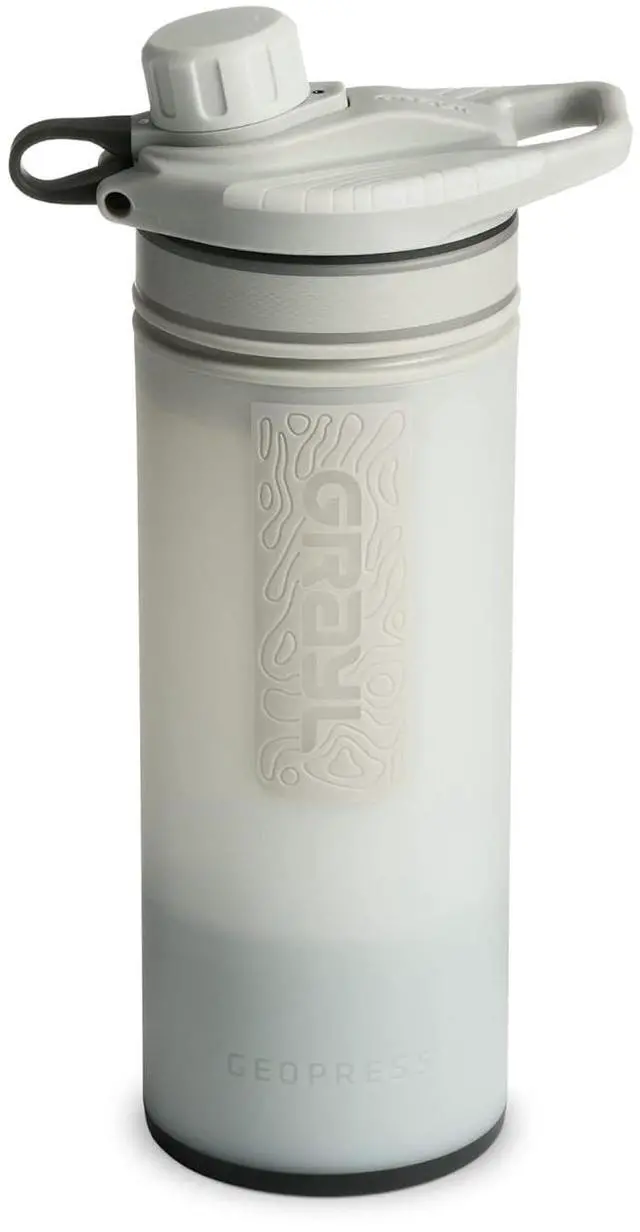 Main image of GRAYL GeoPress 24 oz Water Purifier Bottle - Filter for Hiking, Camping, Survival, Travel (Peak White)