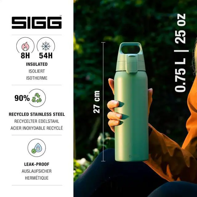 Alt view image 2 of 7 - SIGG - Shield Therm- Stainless Steel Insulated Water Bottle - Carbonated Drinks, Leakproof, BPA Free, Recycled, 25, 34Oz