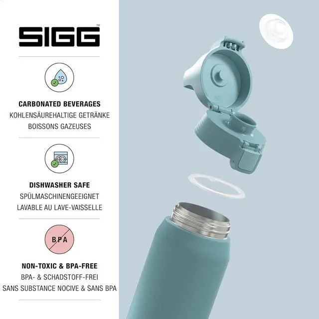 Alt view image 3 of 7 - SIGG - Shield Therm- Stainless Steel Insulated Water Bottle - Carbonated Drinks, Leakproof, BPA Free, Recycled, 25, 34Oz