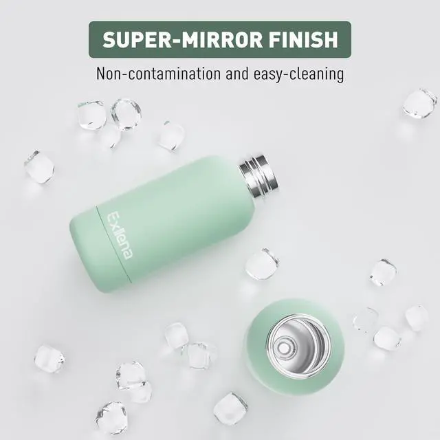 Alt view image 4 of 7 - Small Water Bottle 12oz with Clip, Double Wall Stainless Steel Vacuum Small Insulated Water Bottle Keeps Drinks Cold 24 Hrs/Hot 12 Hrs for Kids Handbag School BPA Free (Mint)