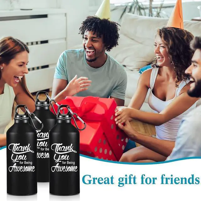 Alt view image 4 of 7 - Sieral 10 Pcs Employee Appreciation Gifts Thank You for Being Awesome Water Bottle 20 oz Aluminum Water Bottle Lightweight Sport Tumbler with Twist Cap Buckle Inspirational Gifts for Coworker