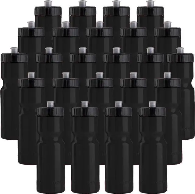 Main image of 50 Strong Bulk Water Bottles | 24 Pack Sports Bottle | 22 oz. BPA-Free Easy Open with Pull Top Cap | Made in USA | Reusable Plastic Water Bottles for Adults & Kids | Top Rack Dishwasher Safe