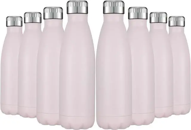 Main image of HASLE OUTFITTERS 17oz Stainless Steel Water Bottles Bulk, Vacuum Insulated Water Bottles Double Walled Powder Coated Reusable Metal Sports Water Bottles Keep Drinks Hot and Cold,Pink, 8Packs