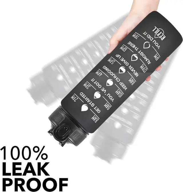 Alt view image 3 of 6 - Hyeta 32 oz Water Bottles with Times to Drink and Straw, Motivational Water Bottle with Time Marker, Leakproof, Drinking Sports Water Bottle for Fitness, Gym and Outdoor