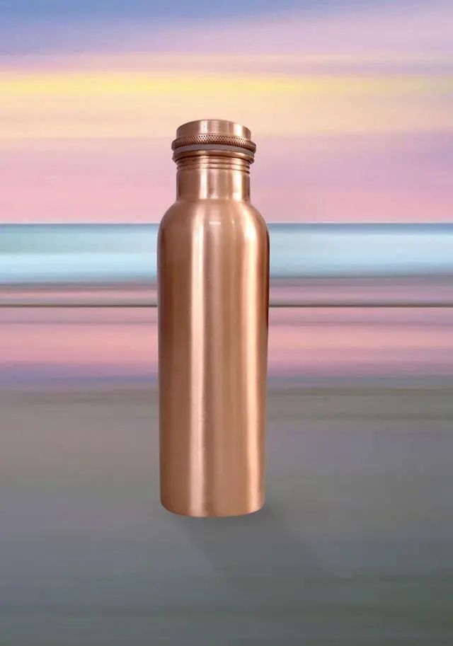 Alt view image 4 of 5 - Copper Water Bottle 100% Pure Copper Bottle for Drinking Water Leak Proof Joint Less Indian Water Drinking Copper Bottle for Home, Office, Hotel and Sports