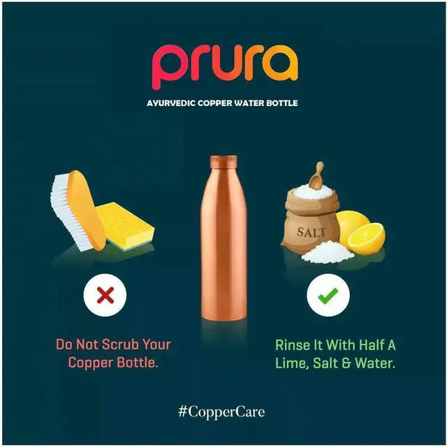 Alt view image 5 of 5 - Copper Water Bottle 100% Pure Copper Bottle for Drinking Water Leak Proof Joint Less Indian Water Drinking Copper Bottle for Home, Office, Hotel and Sports